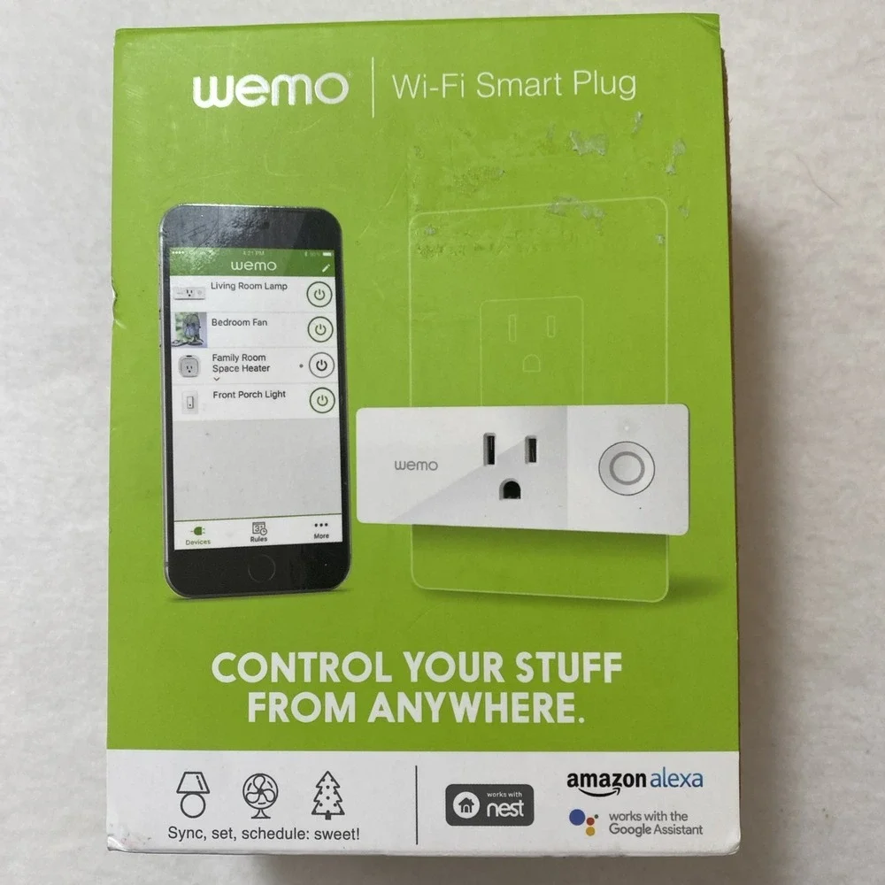 WeMo WiFi Enabled Mini Smart Plug White (F7C063) Works with Alexa Google‎ Nest